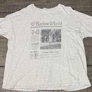 Aerie Gray Barbie World Graphic Tee
